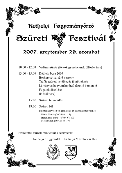 A szüreti fesztivál plakátja
